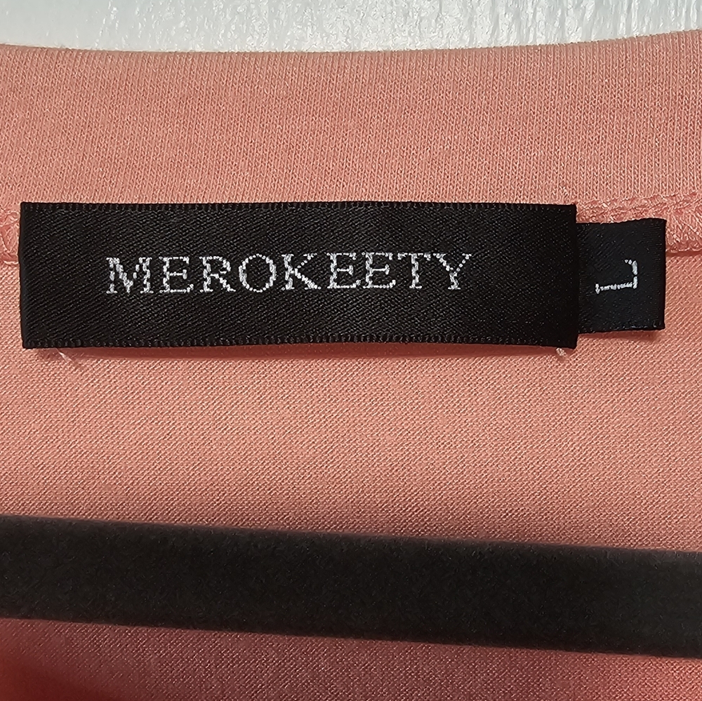 MEROKEETY Womens Summer Short Sleeve TShirt Dress Tie Waist & Pockets Size Large - Picture 2 of 6